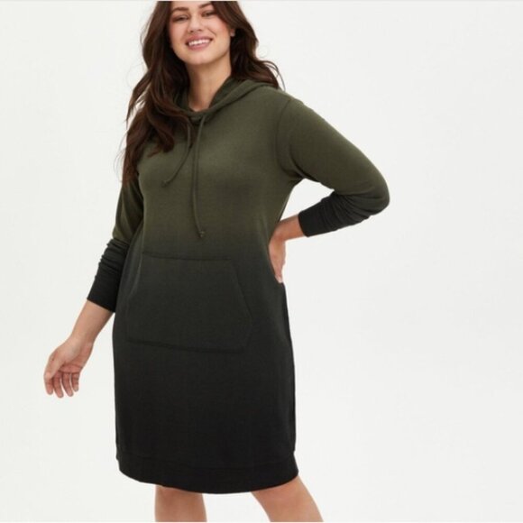 torrid - Hooded Sweater Dress - Jade Green - 1X - Picture 1 of 9